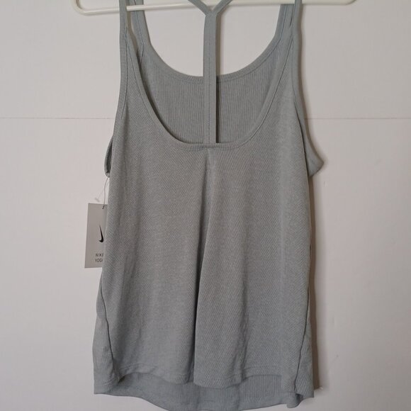 Nike Dri Fit Lightweight Soft Yoga Tank Top Gray CQ8842-077 Women’s M - Picture 4 of 5